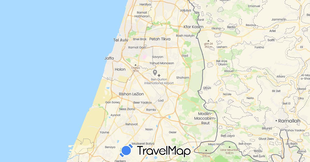 TravelMap itinerary: plane in Israel (Asia)